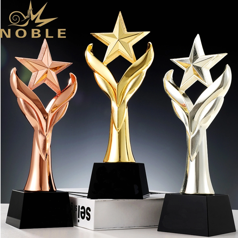 Noble New Design Metal Star Award with Black Crystal Base 1