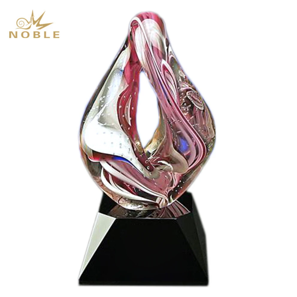 High Quality Hand Blown Custom Color Glass Home Decoration Gifts Art Glass Trophy 1