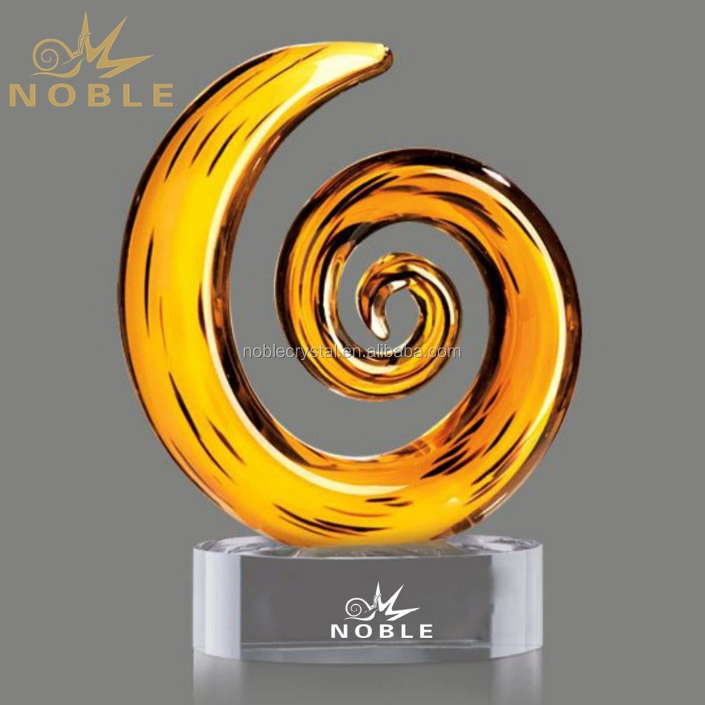 Arabic Spiral Crystal Craft Wholesale Hand Blown Glass Home decoration custom art glass award 1