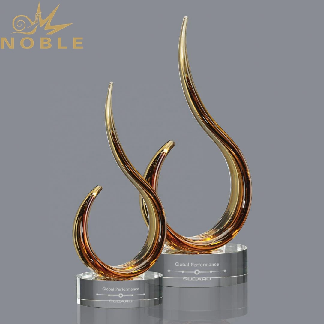 home decoration gift Amber Blaze Art Glass custom Award 1
