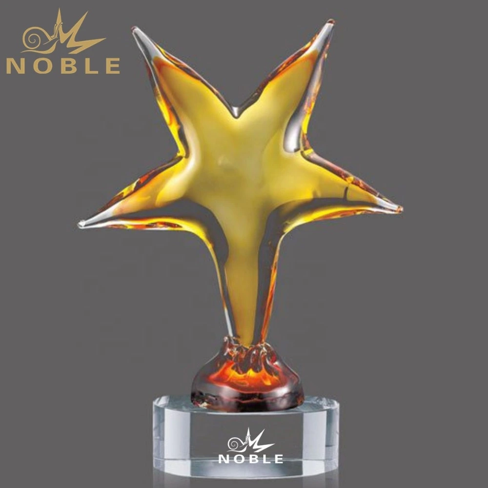 Sea Animal Souvenir Gifts Crystal Starfish Hand Blown Art Glass Trophy 1