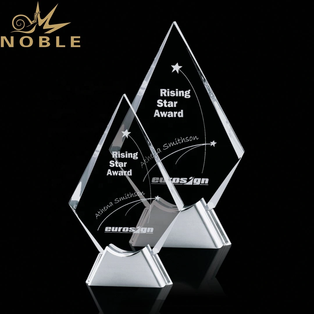 High quality best selling optical Custom crystal plaque award on Aluminum base 1