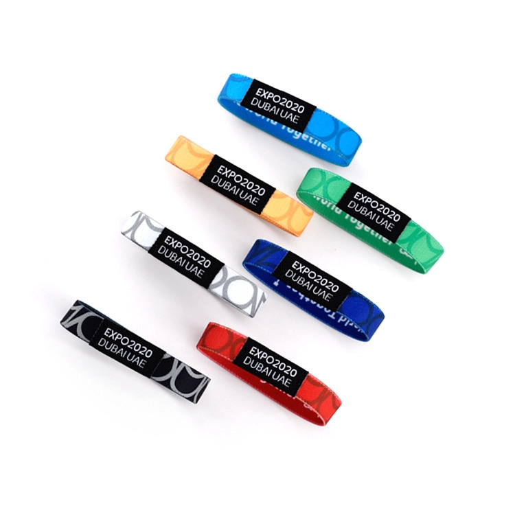 Best Selling Expo 2020 Dubai UAE Souvenir gifts high quality Custom souvenir embroidery wristband 1