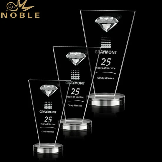 Custom Crystal Diamond Plaque Trophy with Free engraving 1