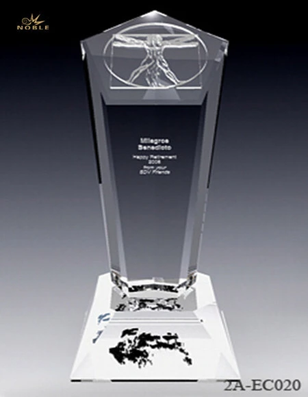 New Arrival Custom engraving Crystal Pentagon Block Award Trophy 1
