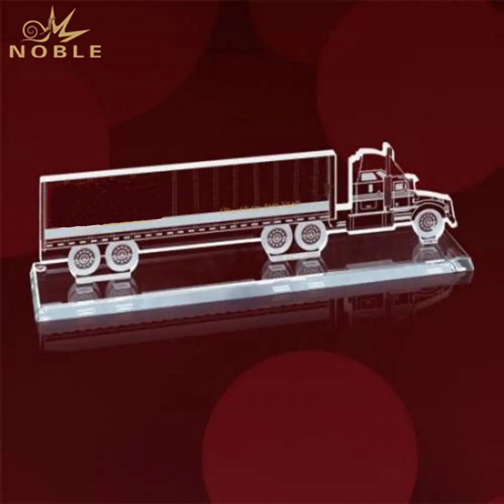 Noble High quality Jade Glass Custom Truck Corporate award as business gift 1