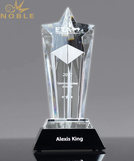 Unique design High quality free engraving Custom Crystal Star Award 1