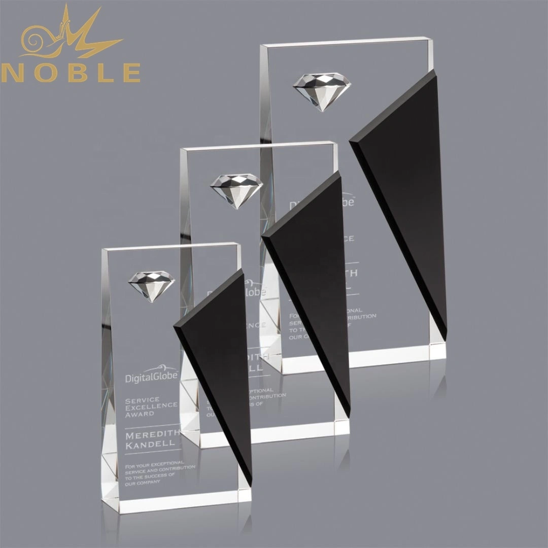 New Design High Quality Crystal Wedge Trophy with Diamond1 1