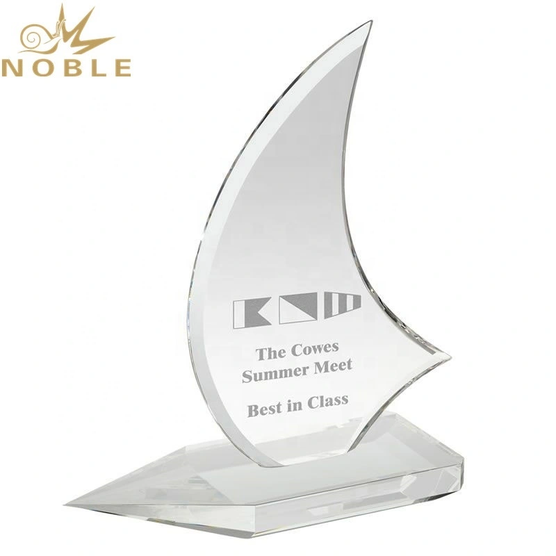 Noble Custom Crystal Souvenir Gift Clear Crystal Sail Award1 1
