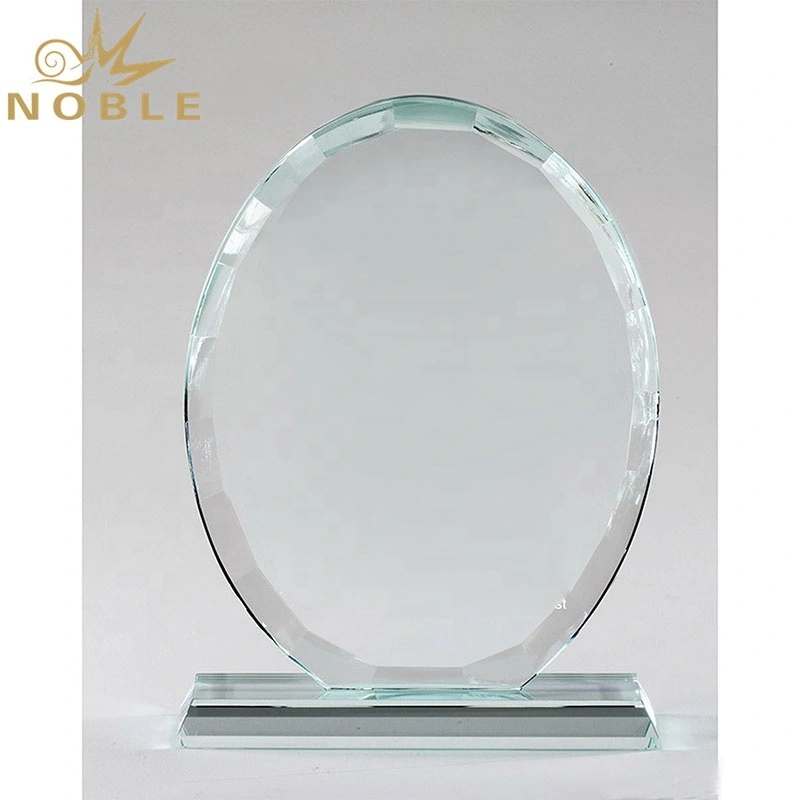 Noble Oval Shape Trophy Plaques Cheap Jade Glass Awards 1