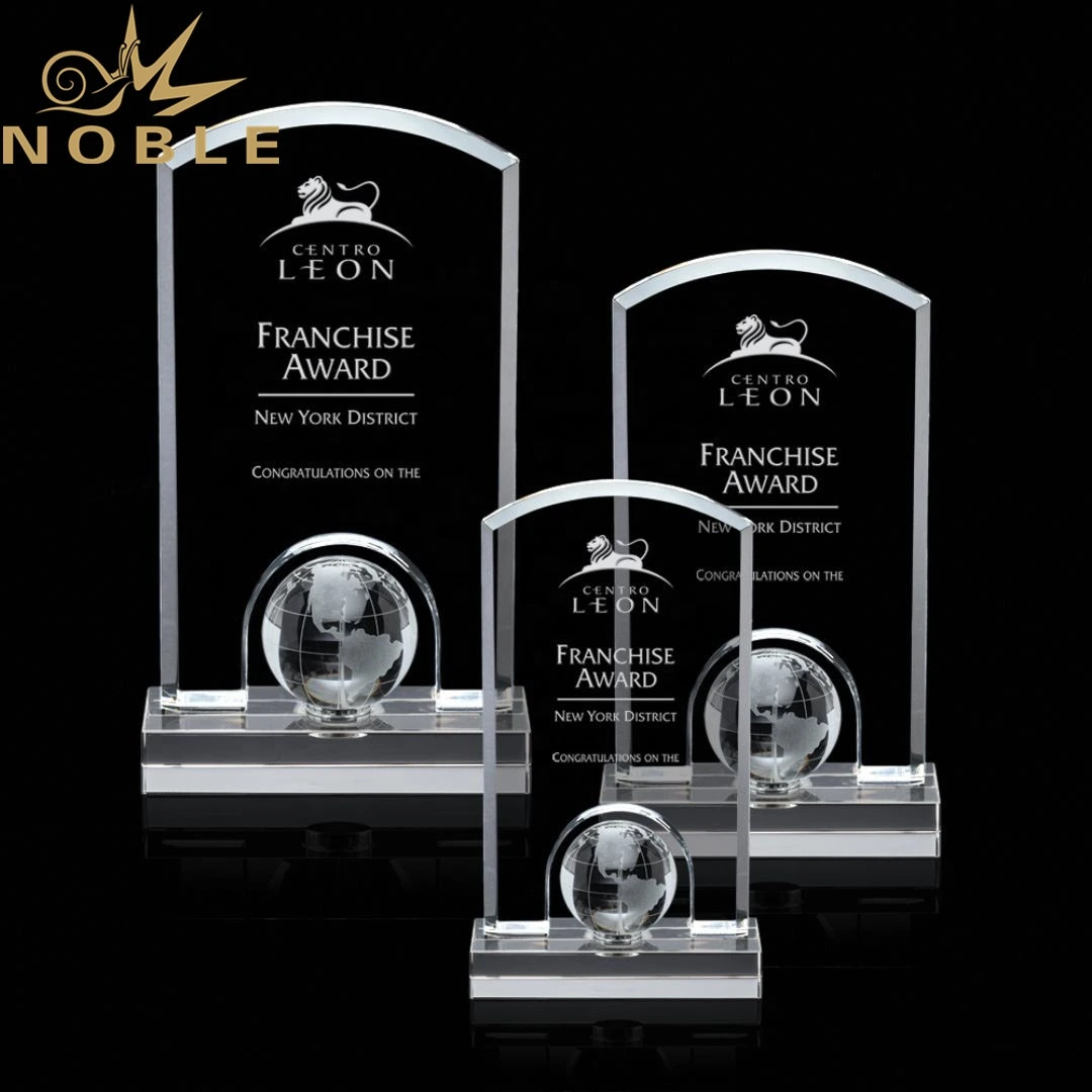 Noble high quality custom crystal globe trophy 1
