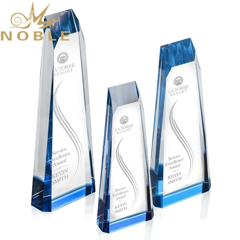 Noble Unique new design bottom blue plate custom plaque crystal Award 1