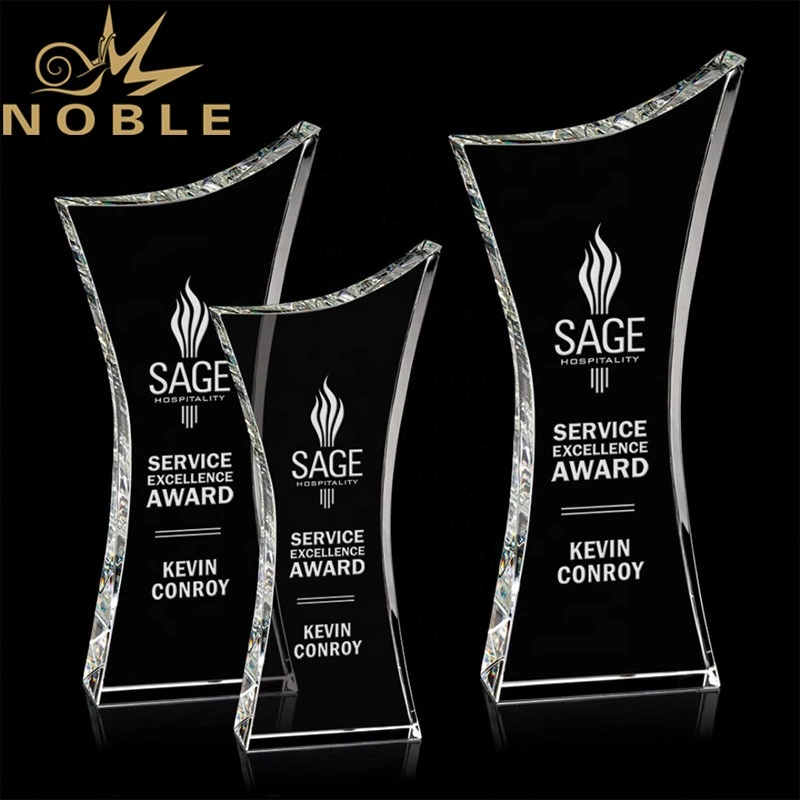 Elegant new design custom engraving K9 optical crystal award trophy 1