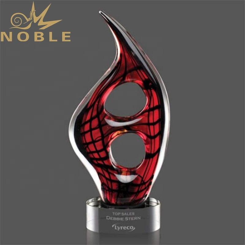 Hand blown glass home decoration gift custom Art glass award with free engraving 1