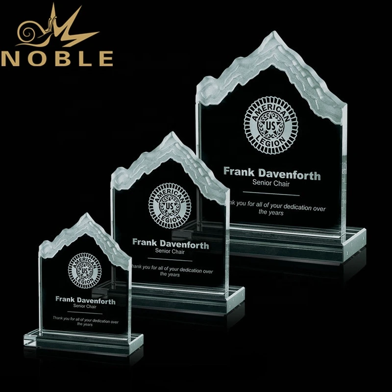 New design Jade glass custom iceberg glass Mountain Award palque 1