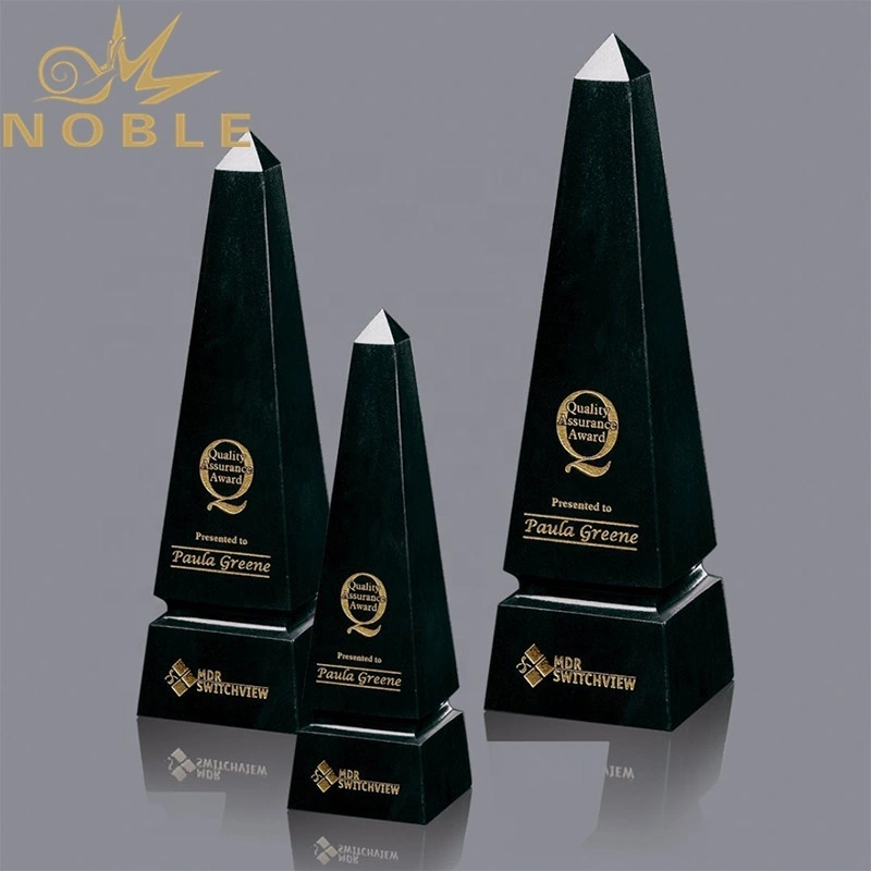 Custom engraving Black Crystal Obelisk Award 1