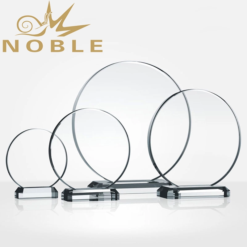 Custom Engraving Blank Glass Round Plaque Trophy 1