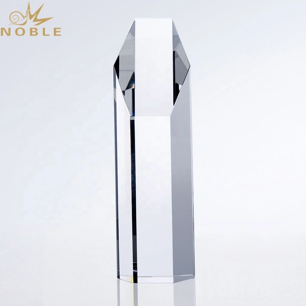 Free Engraving Custom Optical Crystal Block Hexagon Tower Trophy1 1