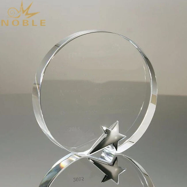 K9 Blank Star Round Crystal Block Trophy For Patriotism Awards 1