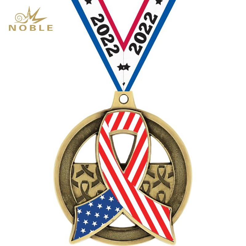 Noble Custom Metal Awareness Insert American Flag Medal 1