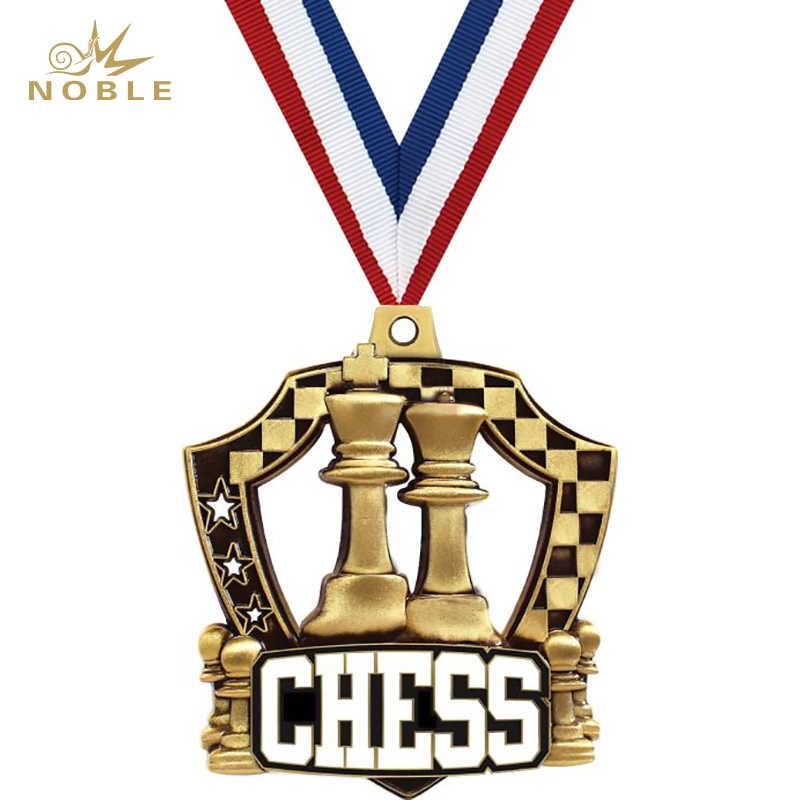 Champion Sports Custom Metal Chess Shield Medal 1