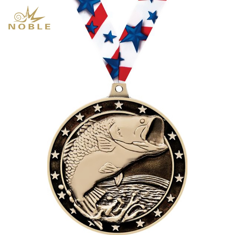 Custom Large Mouth Bass 3D Fishing Medal 1