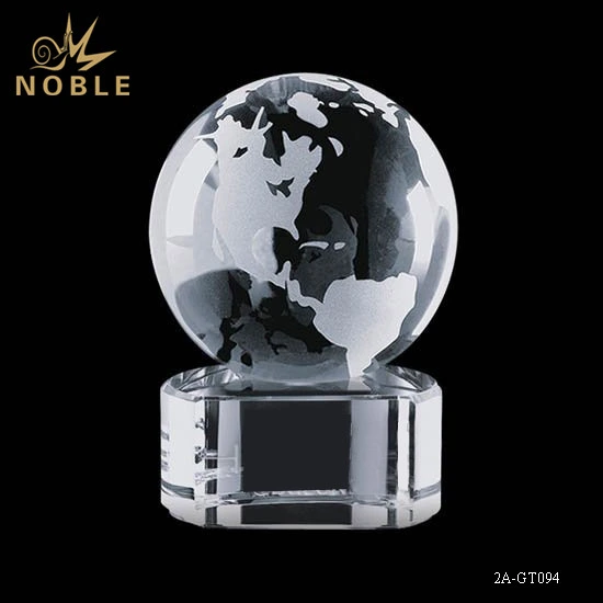Custom Crystal Globe Award Trophy on Clear Base 1