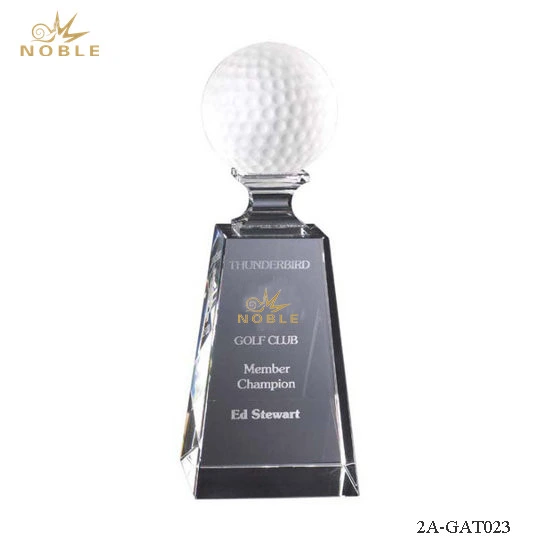 High Quality Alicante Crystal Golf On Crystal Cube Award Trophy 1