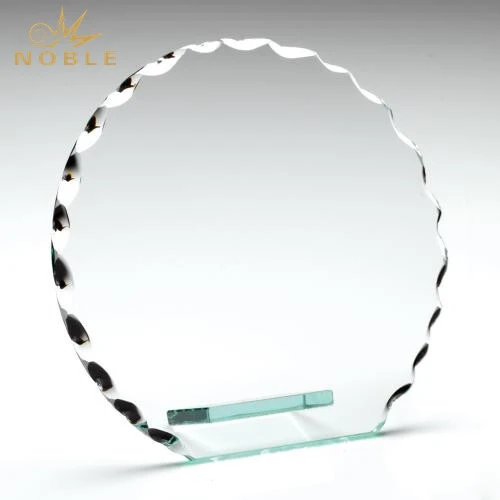 Custom Blank Jade Circle Award with scalloped edging 1