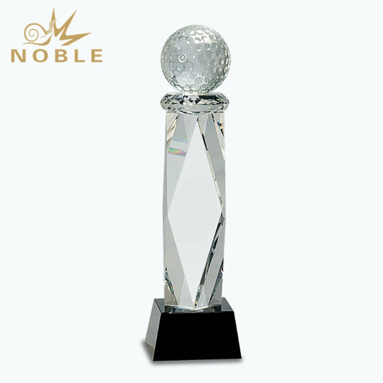 Optical Crystal Golf Award Trophy with Black base 1