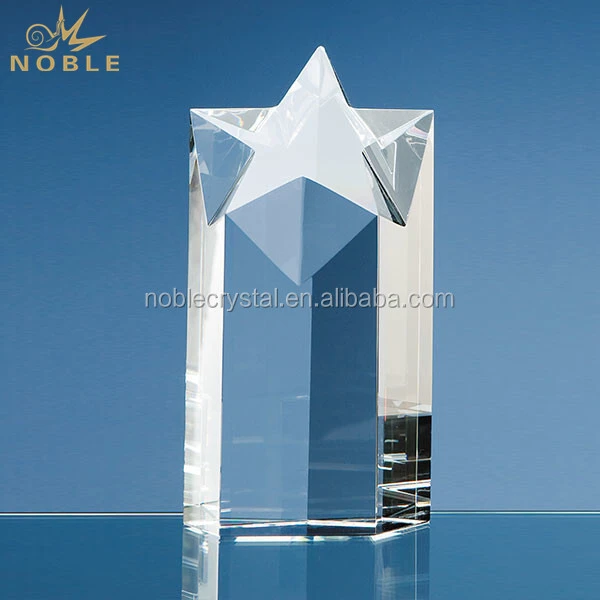Custom engraving Crystal Star Column Award 1