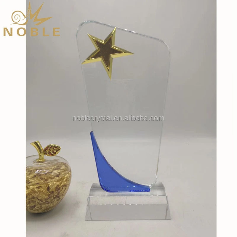 Blank Crystal Plaque Award Gold Metal Star Trophy 1