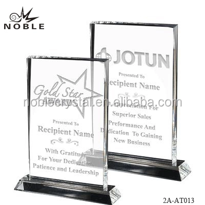 Custom Engraved Rectangle K9 Crystal Plaque 1