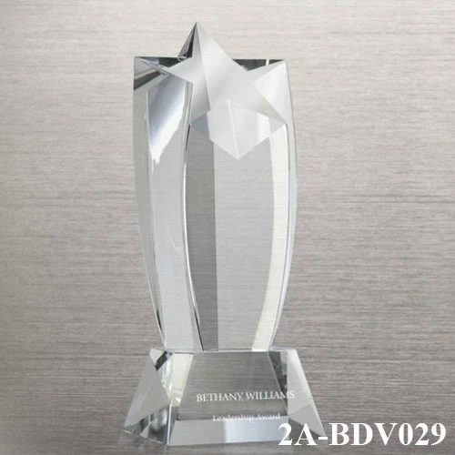 Custom Logo Shooting Star Award Crystal Star Trophy 1