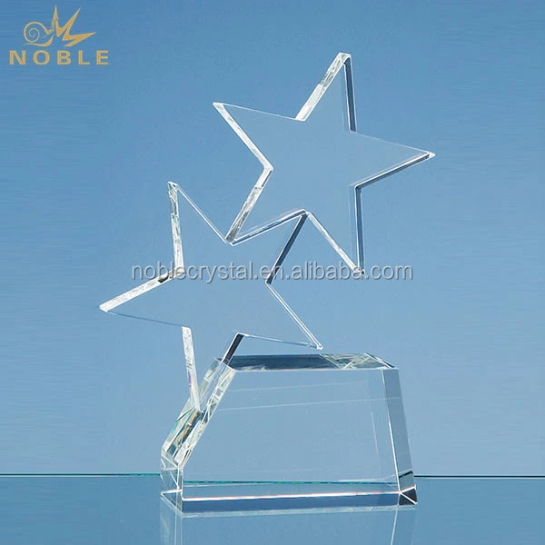 Blank Plaque Crystal Double Rising Star Award Trophy 1