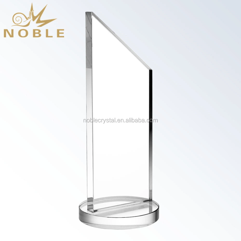 Customized Crystal Plaque Trophy With Round Base 1