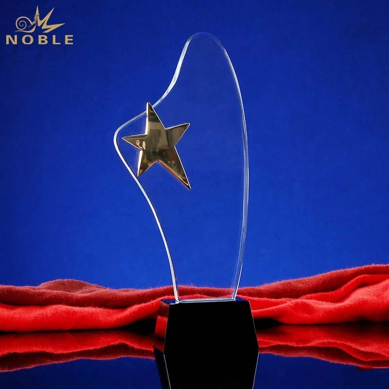 Manufacturer Metal Star Shape Blank Crystal Trophy Awards 1