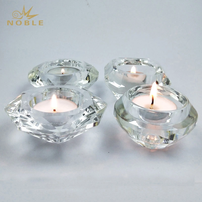 Handmade Cut Crystal Tealight Candle Holders for Wedding Decorations 1