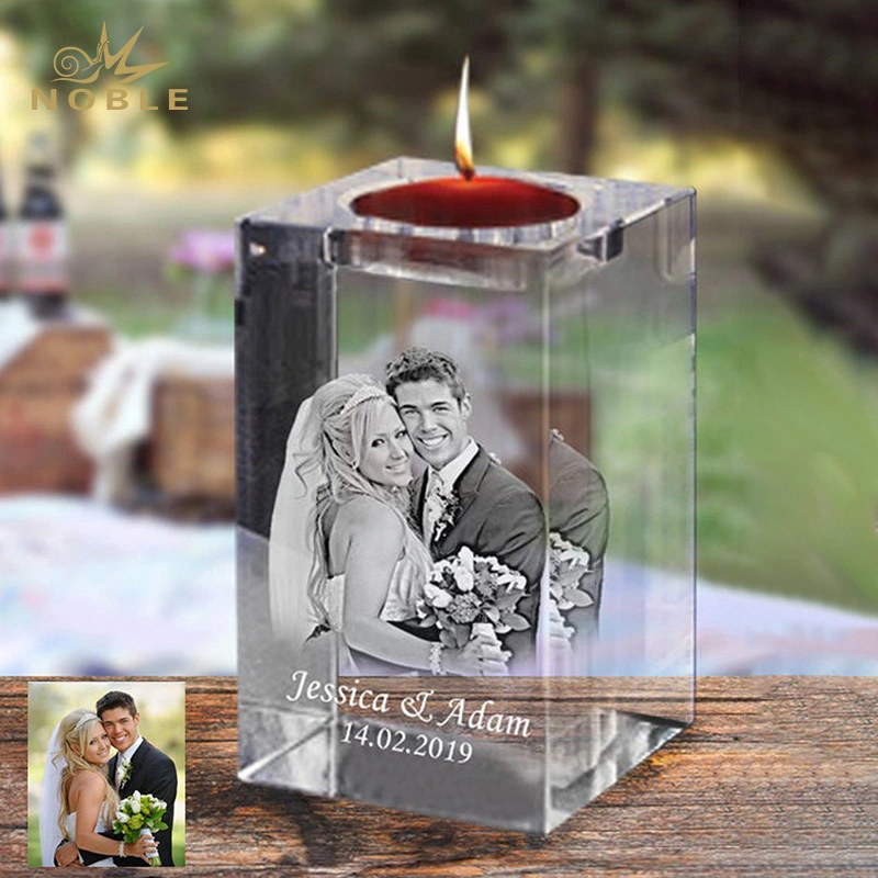 Hot Selling Custom 3D laser engraving Crystal Candle Holder as Souvenir Gifts 1