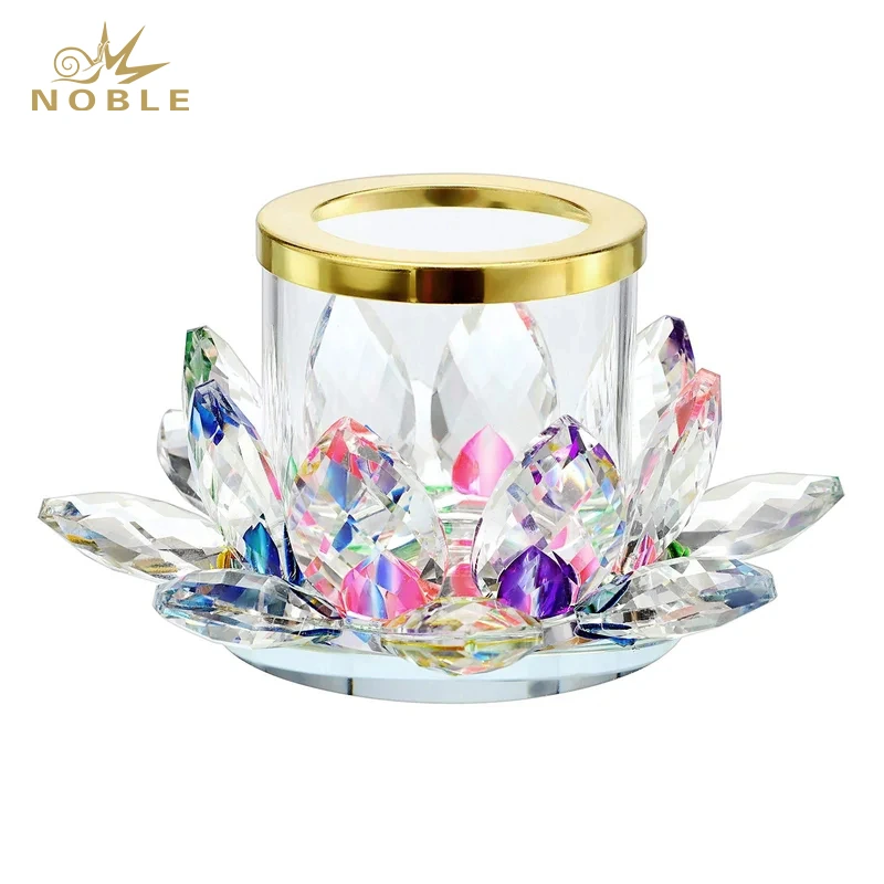 Noble Creative Decoration Popular Crystal Votive Glass Lotus Candle Holder 1