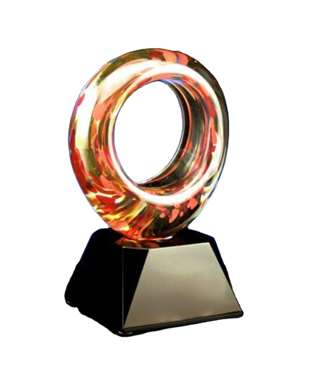 High Quality Art Glass Decoration Hand Blown Glass Trophy 1