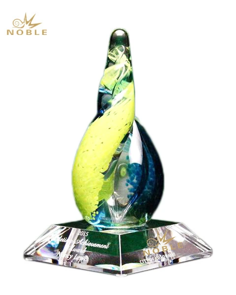 High Quality Hand Blown Custom Color Art Glass Trophy Awards1 1