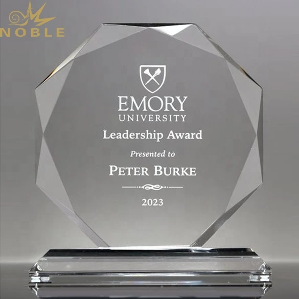 Best Selling Stock Trophy Custom Engraving Crystal Octagon Award 1