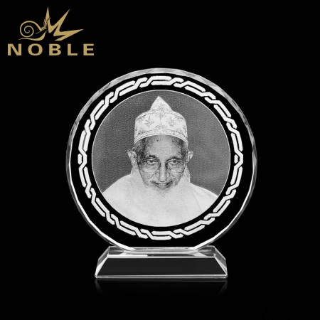 Custom engraving Islamic Moulana Crystal Circle Trophy as Ramadan Eid Religious Souvenir gift 1