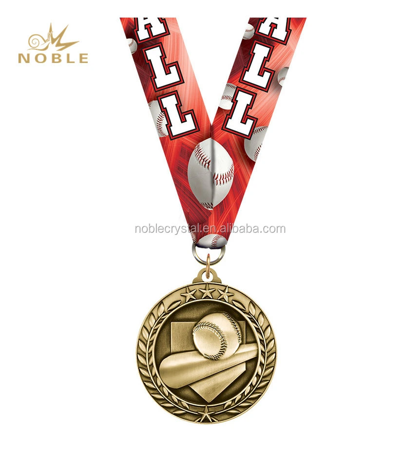 Custom Design Gold Plated Baseball Medal 1