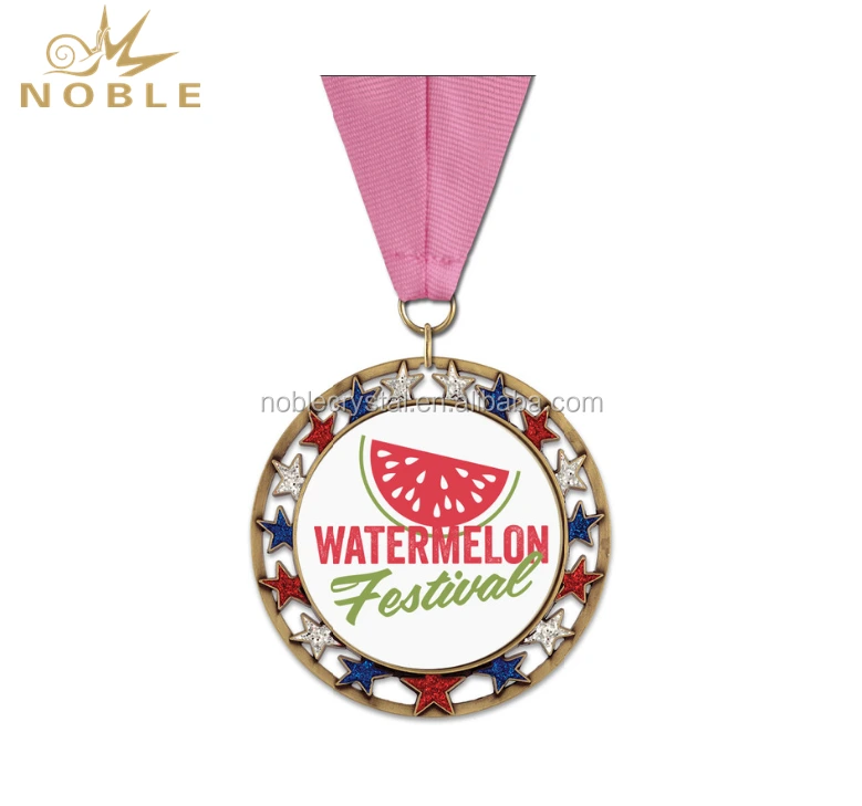Wholesale Cheap Custom Glitter Enamelled Event Souvenir Medal 1