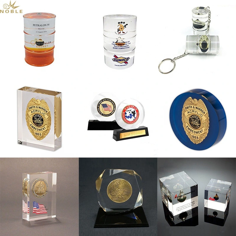 Professional Manufacturer High Quality Acrylic Custom Award Lucite Embedment Souvenir Gifts 1