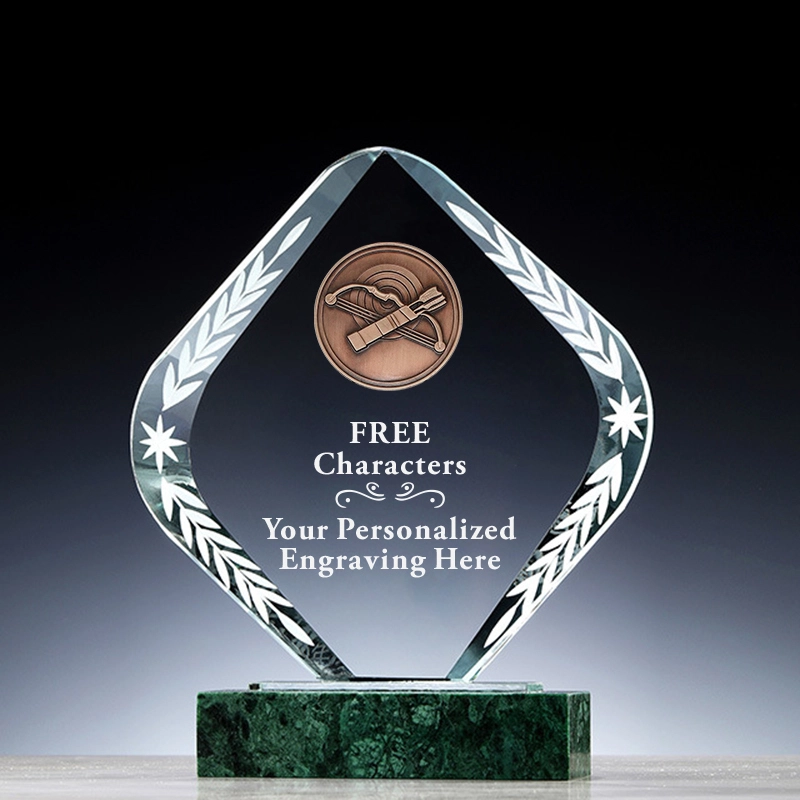 Hot Selling Custom Engraving Crystal Plaque Sports Medal Archery Championship Award 1