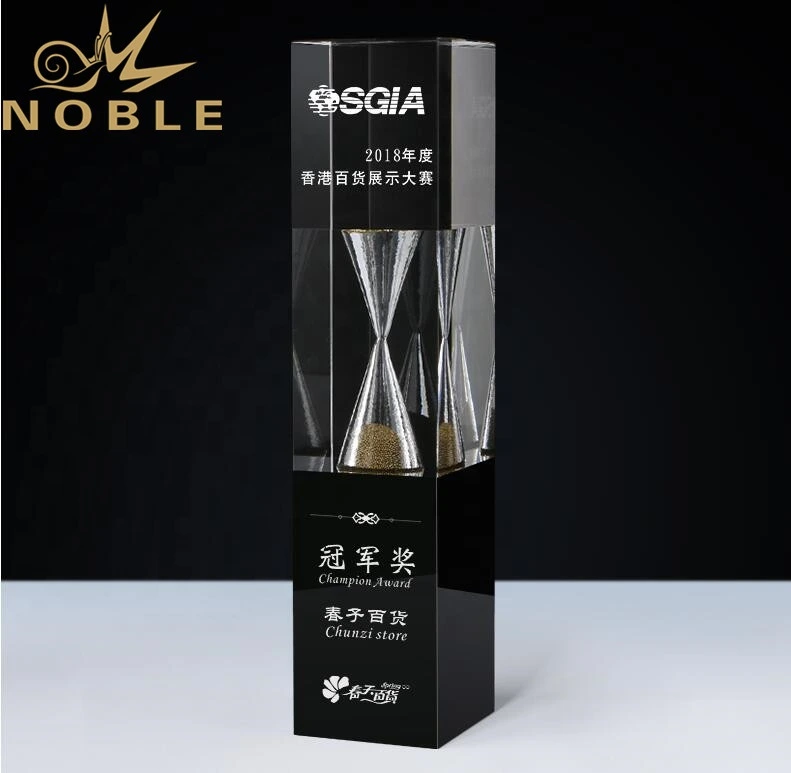 New Design Crystal Cube Award with Hourglass1 1