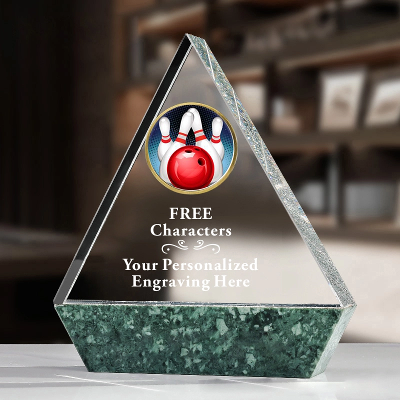 Best Selling Crystal Sports Bowling Award Custom Marble Trophy for Championship 1
